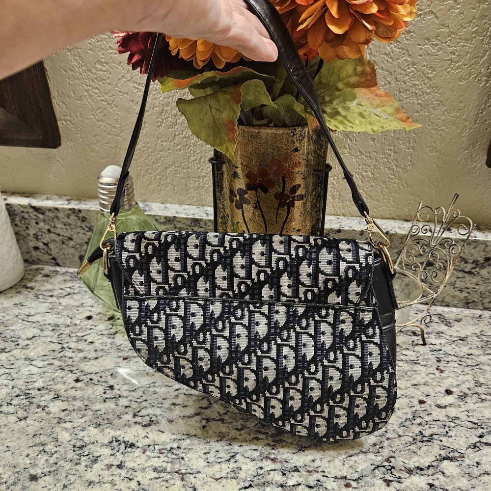 SOLD SOLD SOLDBlack and White Shoulder Bag Saddle Bag - Picture 2 of 7